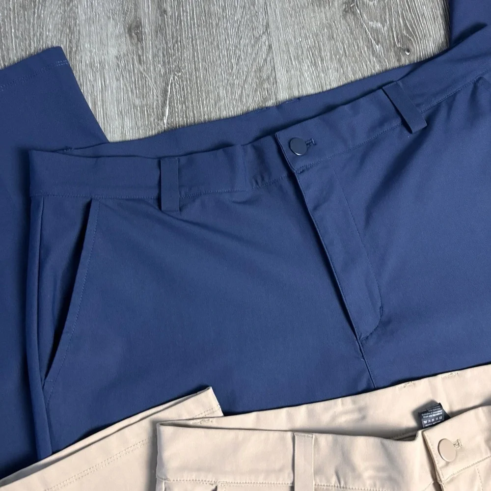 Willit Golf Performance Chino Pants Men's 36x34 Blue/Khaki Stretch Casual-2 Pair